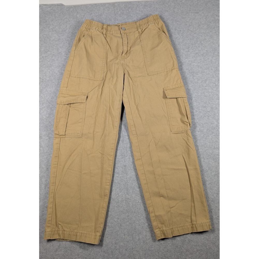 Aeropostale Women Pants Medium‎ Utility Straight Leg Cargo Khaki Relax Cotton